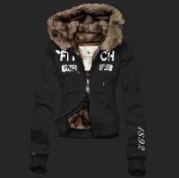 dames abercrombie fitch fur hooded outwear zip phys educ 1892 zwart Teller Echte b2t7v273